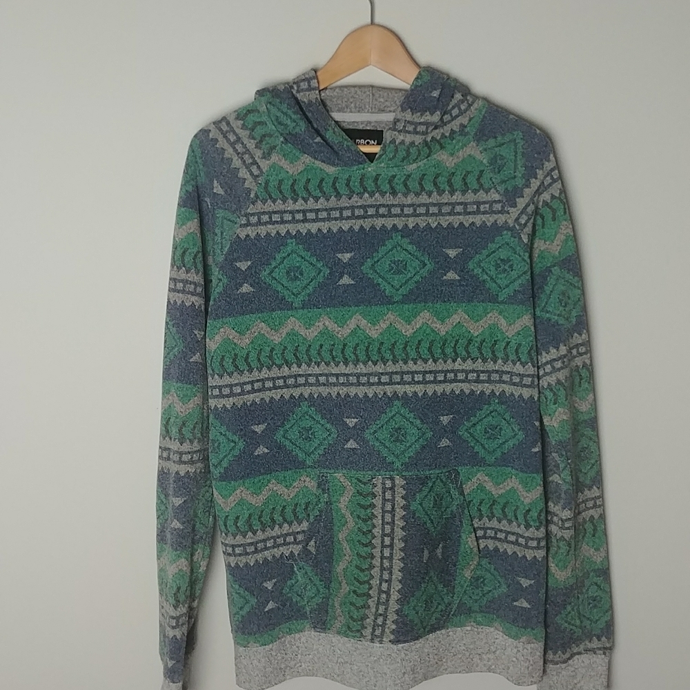 Carbon Aztec Multicolored Hoodie With Side Pockets